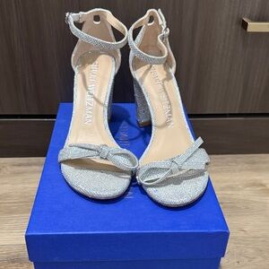 Stuart Weitzman Glittering Silver Heels